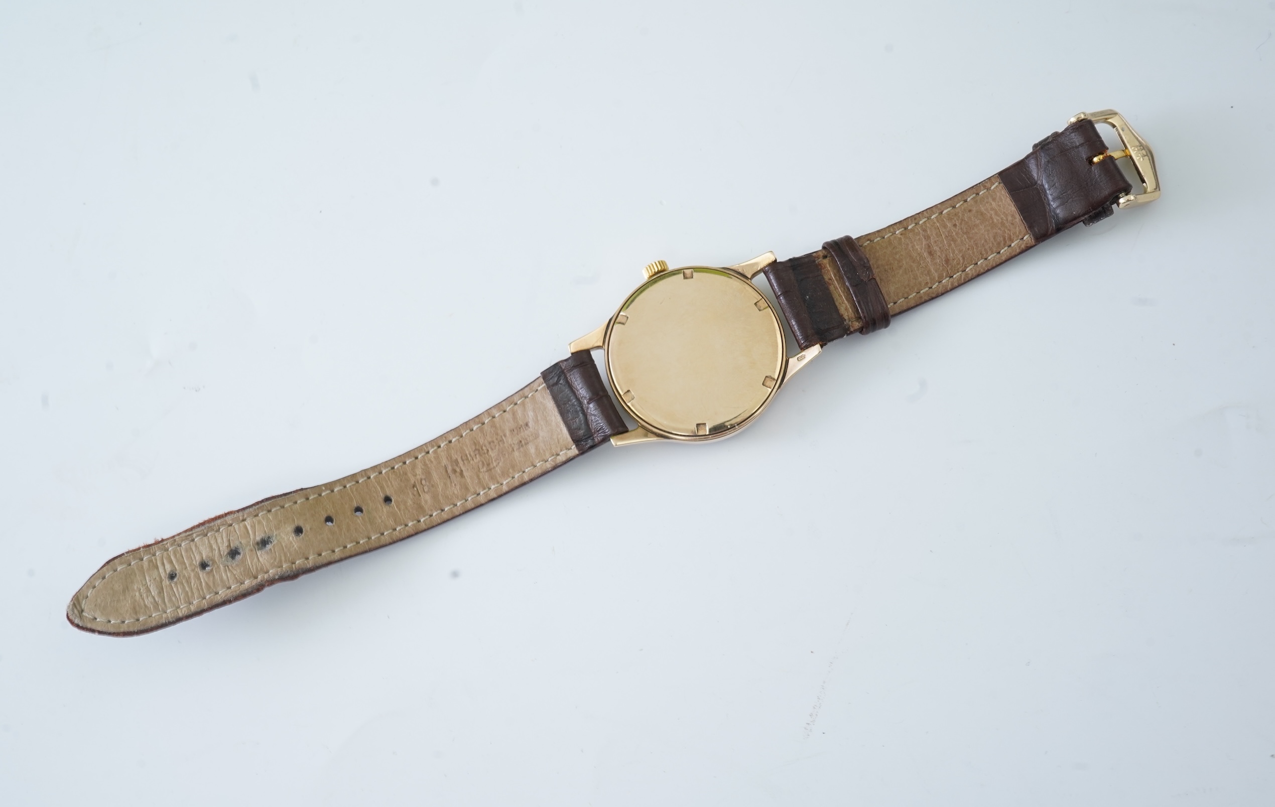 A gentleman's 1960's? 9ct gold Belvetia manual wind wrist watch